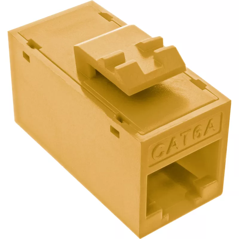 InLine Keystone RJ45 lizdas/kištukinis lizdas, neekranuotas, Cat.6A, pakuotėje 8 vnt., geltonas