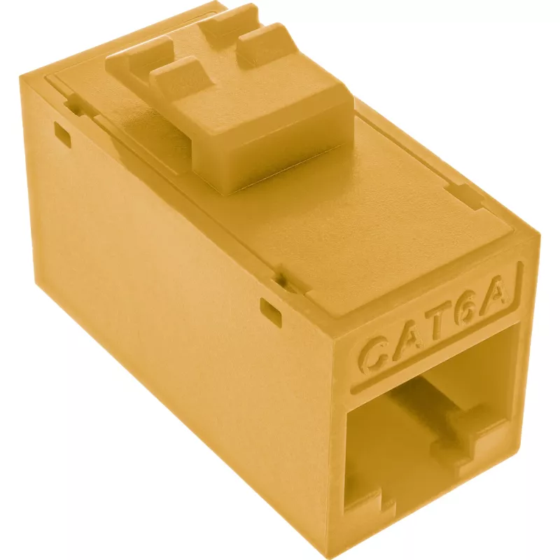 InLine Keystone RJ45 lizdas/kištukinis lizdas, neekranuotas, Cat.6A, pakuotėje 8 vnt., geltonas