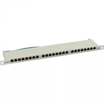 InLine Patch Panel Cat.6 24 Port 19 inch 0.5U light Pilka RAL7035
