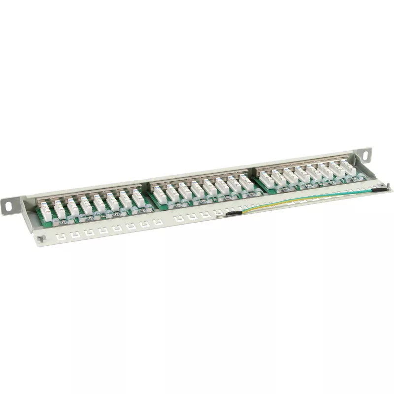 InLine Patch Panel Cat.6 24 Port 19 inch 0.5U light Pilka RAL7035