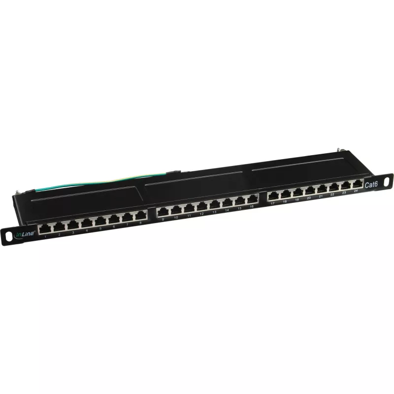 Patch Panel Cat.6 InLine 76224B 24 prievadų 19 colių 0,5U juodas RAL9005
