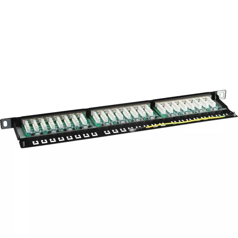 Patch Panel Cat.6 InLine 76224B 24 prievadų 19 colių 0,5U juodas RAL9005
