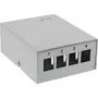 InLine stalinis konsolidavimo taško dėžutė 4x Keystone RJ45, metalinė, RAL7035