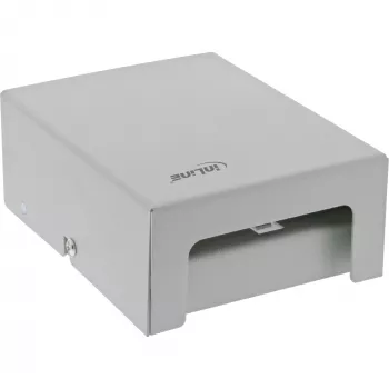 InLine stalinis konsolidavimo taško dėžutė 4x Keystone RJ45, metalinė, RAL7035