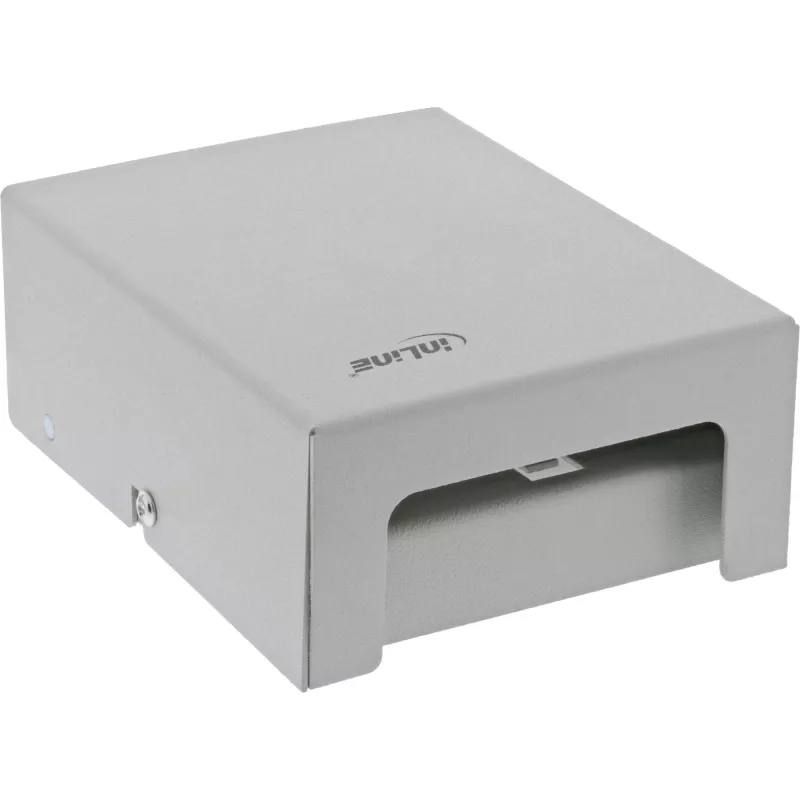 InLine stalinis konsolidavimo taško dėžutė 4x Keystone RJ45, metalinė, RAL7035