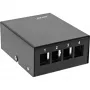 InLine Stalinis konsolidacijos taško dėžutė 4x Keystone RJ45, metalinė, juoda RAL9005