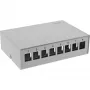 InLine stalviršio konsolidacijos taškų dėžutė 8x Keystone RJ45, metalinė, RAL7035