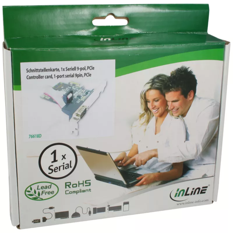 InLine sąsajos plokštė 1 prievadas nuoseklusis 9 kontaktų PCIe, InLine, 76618D
