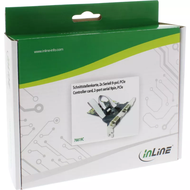 InLine sąsajos kortelė 2x nuoseklus 9 kontaktų PCIe (PCI-Express)