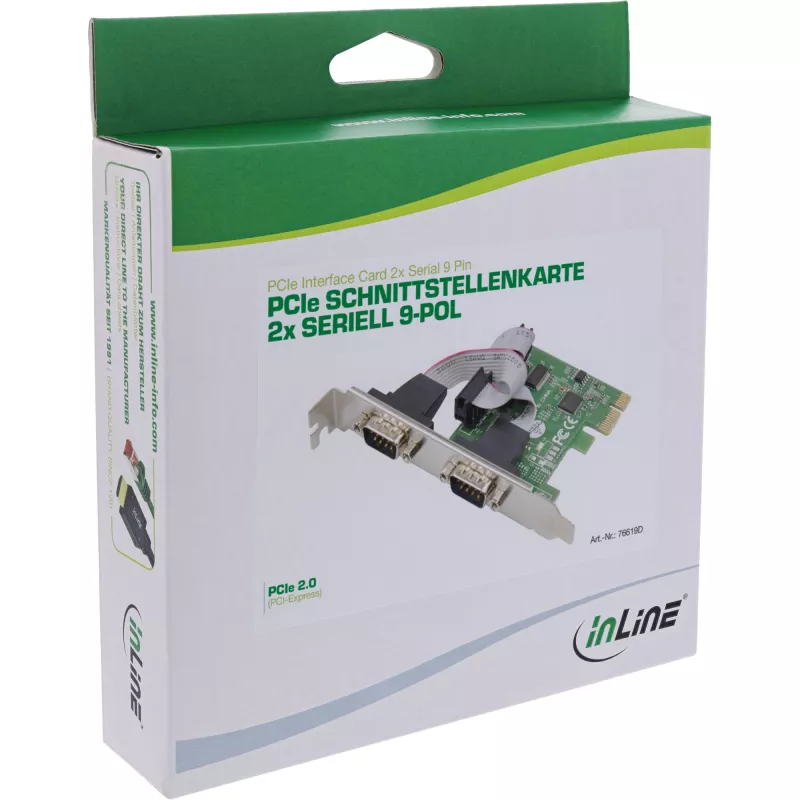 InLine sąsajos plokštė 2x serijinis 9 kontaktų PCIe PCI-Express vyriška