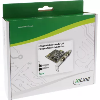 InLine sąsajos kortelė 4 prievadų serijinė 9 kontaktų PCIe PCI-Express 76623C