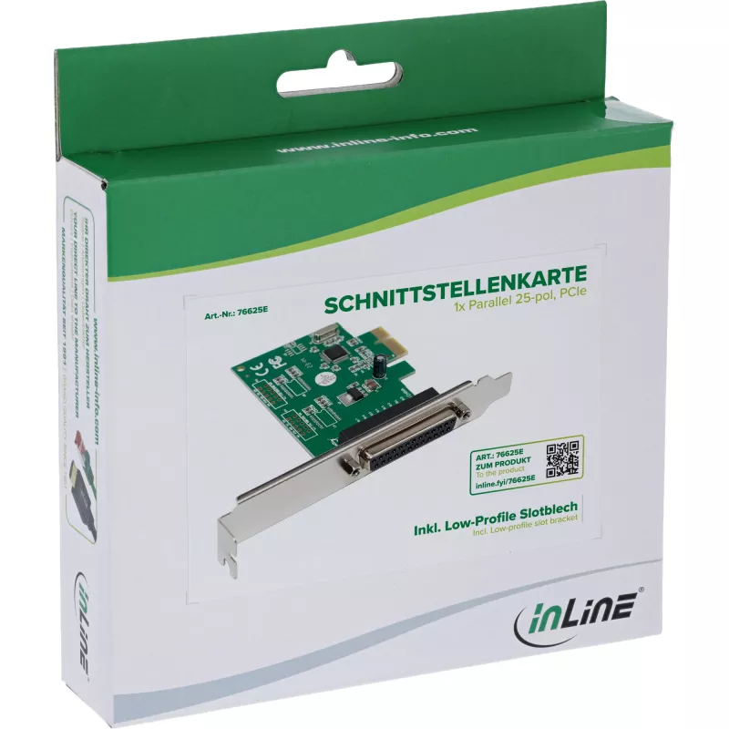 Vidinė lygiagrečioji sąsaja InLine 76625E PCIe vyriškas WCH CH382L