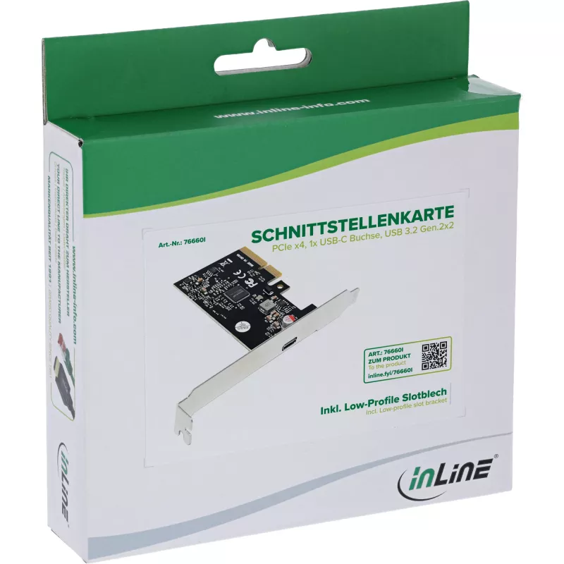 Vidinė USB Type-C adapteris InLine 76660I PCIe 20 Gbit/s