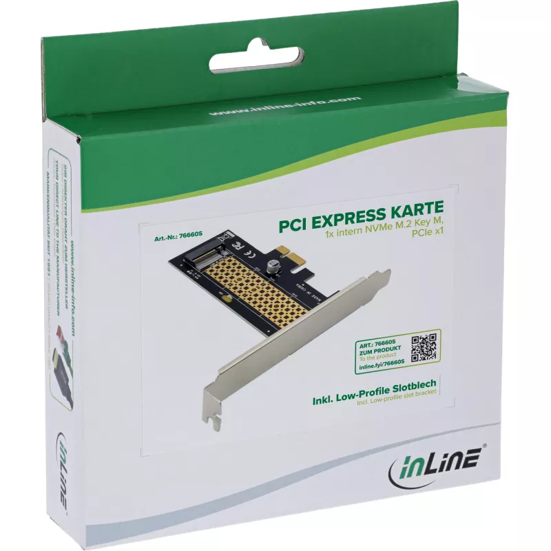 Vidinė M.2 adapterio plokštė InLine 76660S PCIe 1 Gbit/s 3.3 V