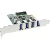 InLine USB 3.0 4 prievadų pagrindinio kompiuterio valdiklis PCIe, įsk. žemo profilio laikiklį ir 4 kontaktų pagalbinį maitinimą