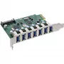 InLine USB-A 3.2 Gen.1 7 prievadų pagrindinio kompiuterio valdiklis PCIe, SATA maitinimas