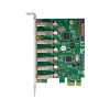 InLine USB-A 3.2 Gen.1 7 prievadų pagrindinio kompiuterio valdiklis PCIe, SATA maitinimas