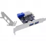 InLine 2+2 prievadų USB 3.2 Gen.1 pagrindinio kompiuterio valdiklis, PCIe, su SATA maitinimu + LP laikiklis