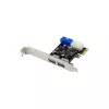 InLine 2+2 prievadų USB 3.2 Gen.1 pagrindinio kompiuterio valdiklis, PCIe, su SATA maitinimu + LP laikiklis