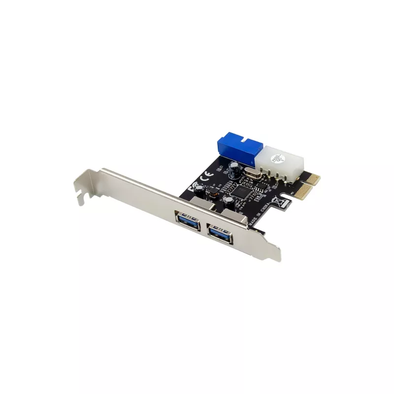 InLine 2+2 prievadų USB 3.2 Gen.1 pagrindinio kompiuterio valdiklis, PCIe, su SATA maitinimu + LP laikiklis