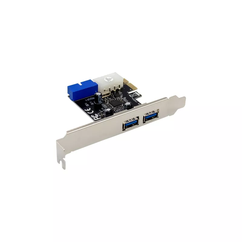 InLine 2+2 prievadų USB 3.2 Gen.1 pagrindinio kompiuterio valdiklis, PCIe, su SATA maitinimu + LP laikiklis