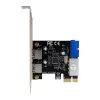 InLine 2+2 prievadų USB 3.2 Gen.1 pagrindinio kompiuterio valdiklis, PCIe, su SATA maitinimu + LP laikiklis