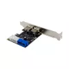 InLine 2+2 prievadų USB 3.2 Gen.1 pagrindinio kompiuterio valdiklis, PCIe, su SATA maitinimu + LP laikiklis
