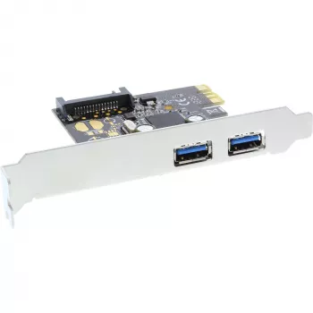 InLine 2 prievadų USB 3.0 pagrindinio valdiklio plokštė su SATA pagalbiniu maitinimo prievadu PCIe