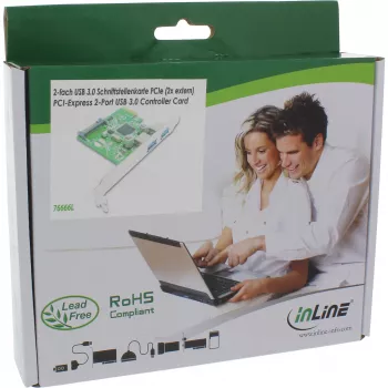InLine 2 prievadų USB 3.0 pagrindinio valdiklio plokštė su SATA pagalbiniu maitinimo prievadu PCIe