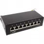 InLine Patch Panel Cat.6A stalo/sienos montavimo 8 prievadų juodas RAL9005