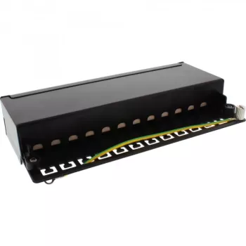 InLine Patch Panel Cat.6A stalo / sienos surinkimas 12 prievadų juodas RAL9005