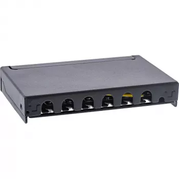 InLine Patch panel Cat.6A 0.5U 6 prievadų, stalas/siena/bėgis, juodas su dulkių apsauga