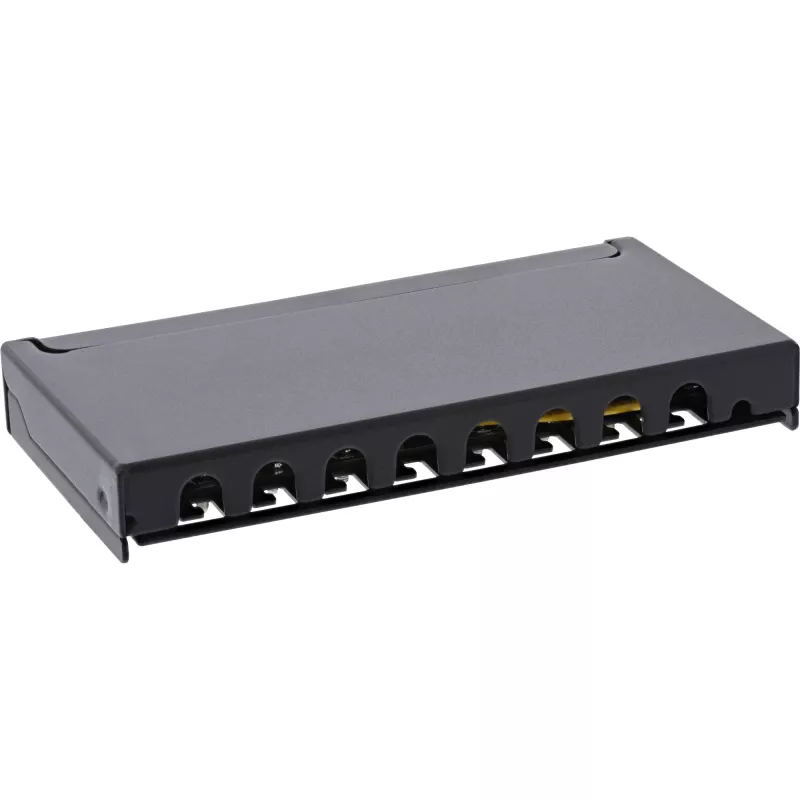 InLine Patch panel Cat.6A 0.5U 8 prievadų, stalo/sienos montavimui, juodas RAL9005
