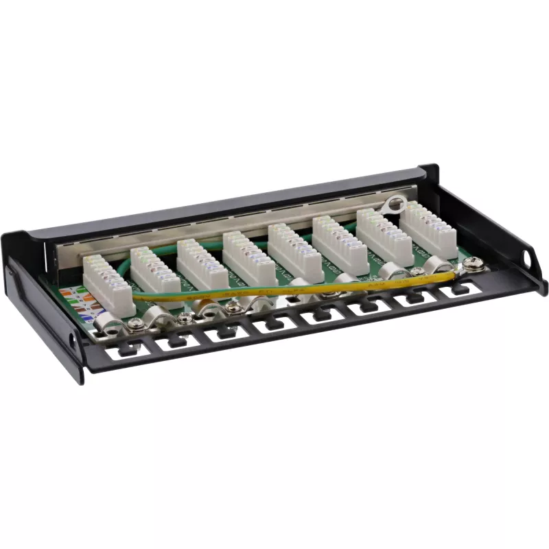 InLine Patch panel Cat.6A 0.5U 8 prievadų, stalo/sienos montavimui, juodas RAL9005