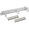InLine Patch panel Cat.6A 16-way, su 3 laikikliais, 16 keystone lizdų, 19 colių, 1U, pilka