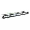 Tuščias pataisymo skydelis InLine 76824B 19 col. Cat.6A 24 prievadų 1U juodas