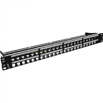 “InLine” tuščia RJ45 Keystone komutacinė panelė, 19 col., 48 prievadai, 1U, juoda