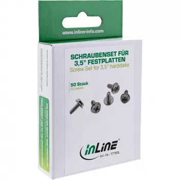 InLine varžtų rinkinys 3,5 colių standiesiems diskams, ilga versija 8 mm, 50 vnt. InLine 77783L