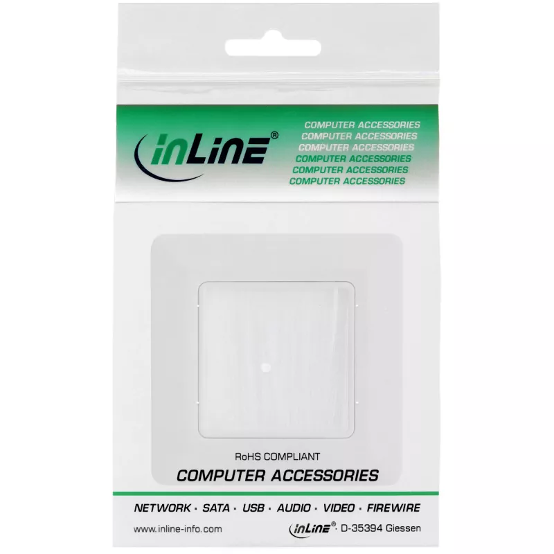 Sieninis rėmelis su šepečiu InLine 78501 televizoriui, plastikinis, baltas RAL9010, 80×80 mm
