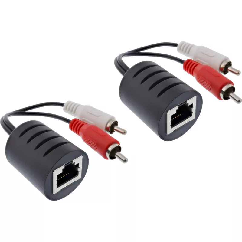 InLine RCA garso perdavimo per LAN / Ethernet / RJ45 kabelis, 2 vnt. rinkinys