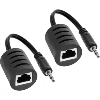 InLine 3.5mm garso perdavimo per LAN / Ethernet / RJ45 kabelį rinkinys, maks. 50 m