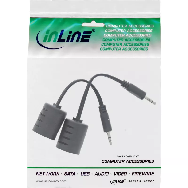 InLine 3.5mm garso perdavimo per LAN / Ethernet / RJ45 kabelį rinkinys, maks. 50 m