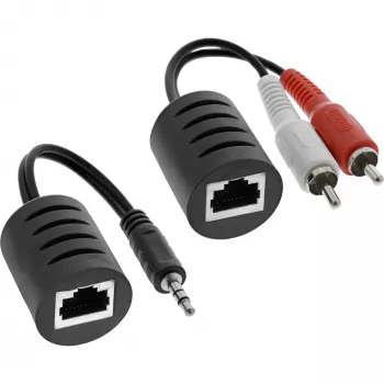 InLine RCA garso perdavimo per LAN / Ethernet / RJ45 kabelį rinkinys, iki 50 m