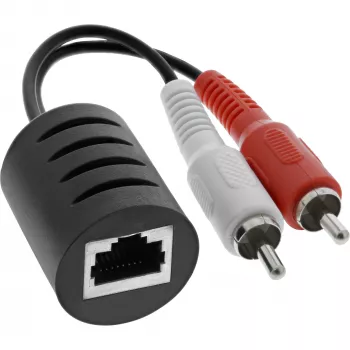 InLine RCA garso perdavimo per LAN / Ethernet / RJ45 kabelį rinkinys, iki 50 m