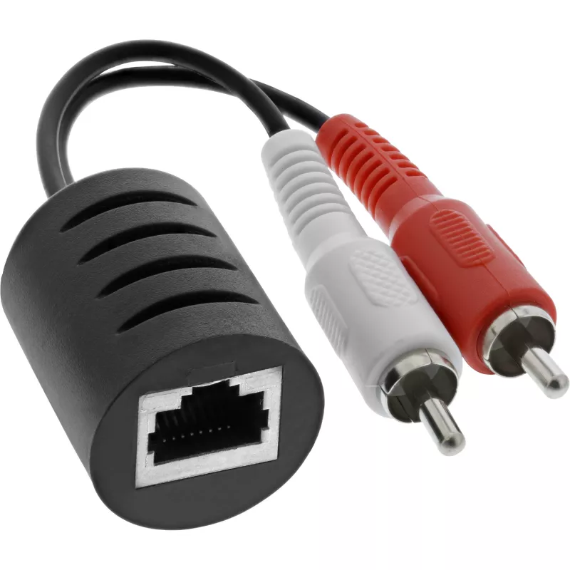 InLine RCA garso perdavimo per LAN / Ethernet / RJ45 kabelį rinkinys, iki 50 m