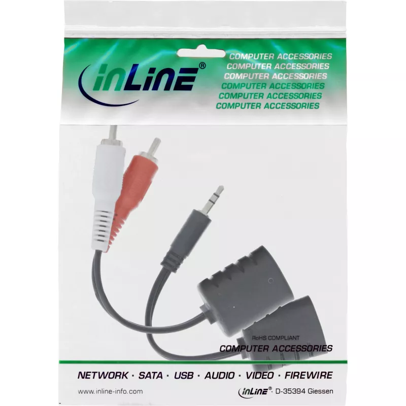 InLine RCA garso perdavimo per LAN / Ethernet / RJ45 kabelį rinkinys, iki 50 m