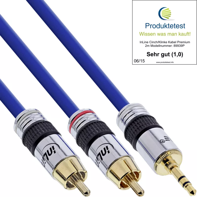 InLine garso kabelis Premium 2x RCA kištukas / 3,5 mm kištukas, paauksuoti, 3 m