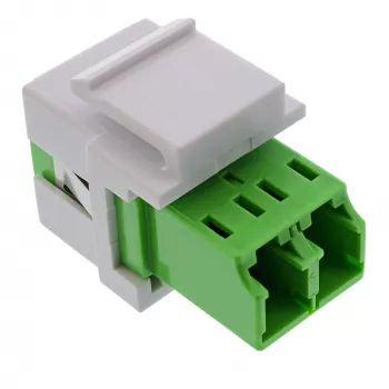 Fiber optical Keystone Snap-in adaptor InLine 89988G LC duplex SM green