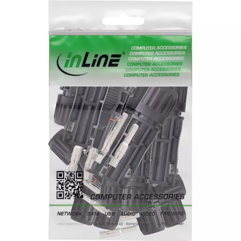 InLine 94010 laido jungtis Standard4/MC4/PV4 juoda vyriška/moteriška