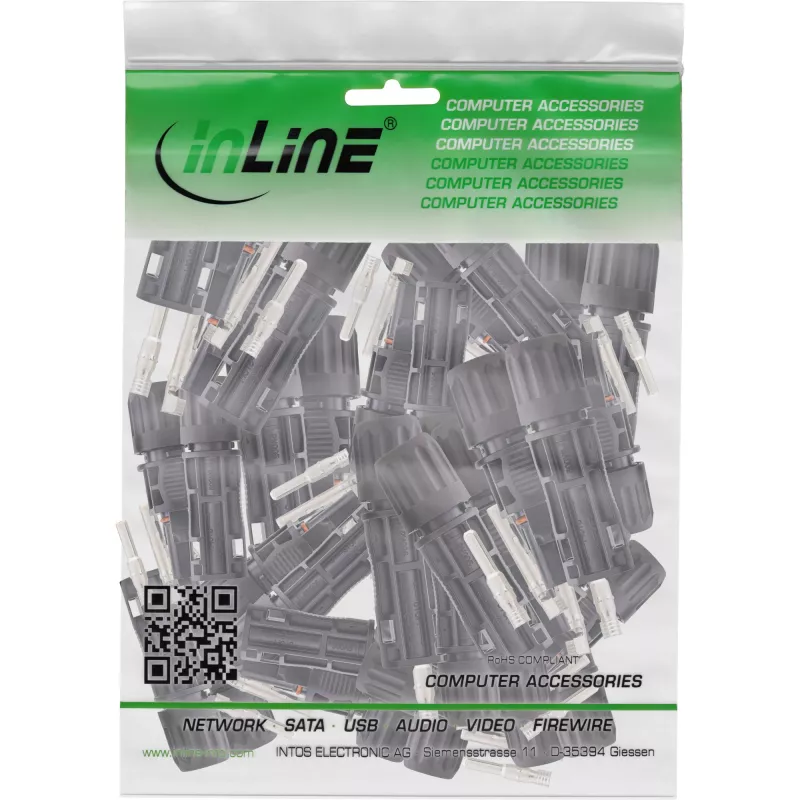 InLine 94020 laido jungtis Standard4/MC4/PV4 juodas Kištukas/Lizdas